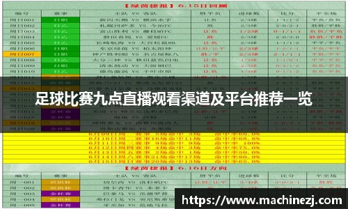 足球比赛九点直播观看渠道及平台推荐一览